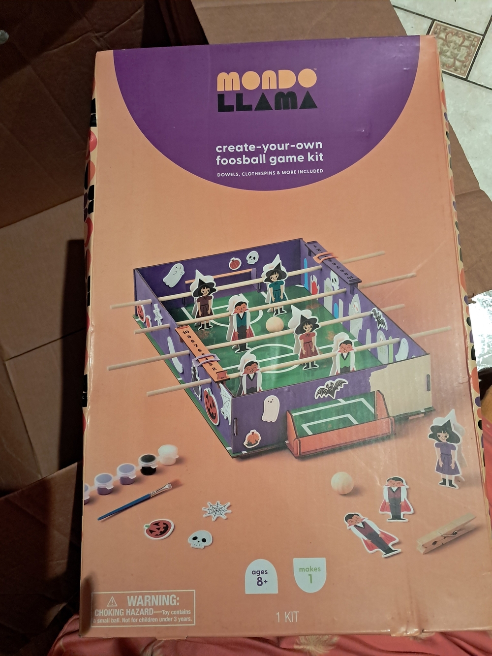 Create-Your-Own Foosball Game Kit — Purple/Peach